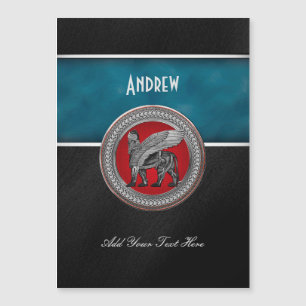 [100] Assyrian Winged Lion: Gold & Black Lamassu