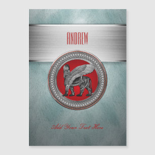 [100] Assyrian Winged Lion: Gold & Black Lamassu