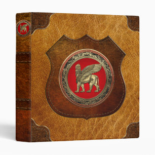 [100] Assyrian Winged Lion - Gold Lamassu Binder
