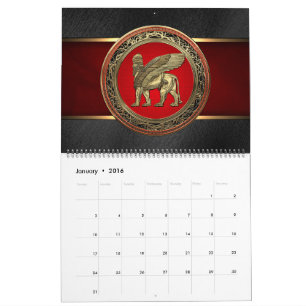[100] Assyrian Winged Lion - Gold Lamassu Calendar