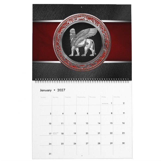 [100] Assyrian Winged Lion - Silver Lamassu Calendar (Jan 2027)