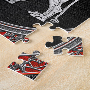 [100] Assyrian Winged Lion - Silver Lamassu Jigsaw Puzzle