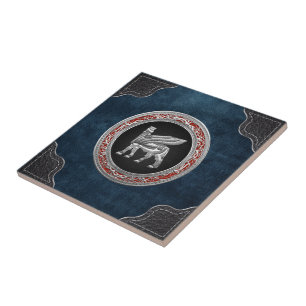 [100] Babylonian Winged Bull [Silver] [3D] Tile