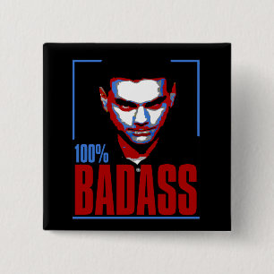 100% BadAss Shapiro 2 Inch Square Button