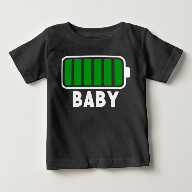 100% Battery Fully Charged Family Matching Baby T-Shirt (Front)