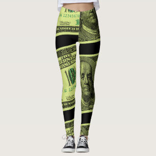 100 Bill Graphic Leggings