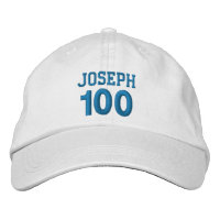 100 Birthday Custom Name BLUE Embroidery V01F
