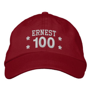100 Birthday Custom Name WHITE Embroidery V01F1 Embroidered Hat
