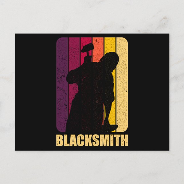 100.Blacksmith Blacksmithing Metalworker Gift Announcement Postcard (Front)