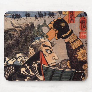 100 Brave Generals Japanese Samurai Painting Mouse Pad