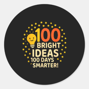 100 Bright Ideas 100 Days Smarter Design, 100 Days Classic Round Sticker