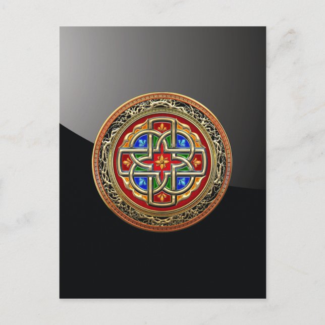 [100] Celtic Cross [Gold+Enamel] Postcard (Front)