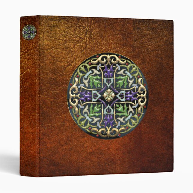 [100] Celtic Cross [Gold with Black Enamel] Binder (Front/Spine)