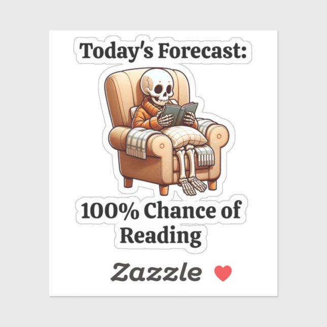 100% Chance Of Reading Funny Bookish Book Lover  (Sheet)