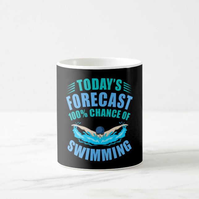 100% Chance Of Swimming Swim Swimmer Coach Men Coffee Mug (Center)