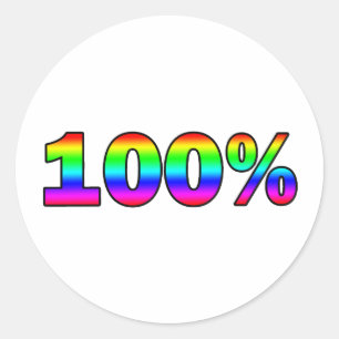 100% CLASSIC ROUND STICKER