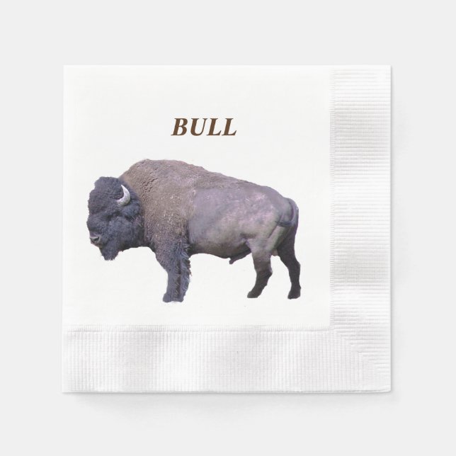 100 Coined Cocktail paper napkins w/ buffalo (Front)
