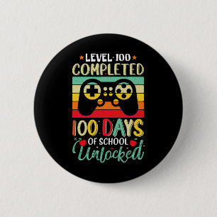 100 Completed Gamer Boys 100 Days Of School Unlock 2 Inch Round Button