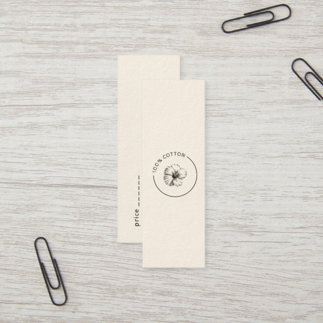 100% Cotton Vintage Flower Business Tie on Tag (Front/Back In Situ)