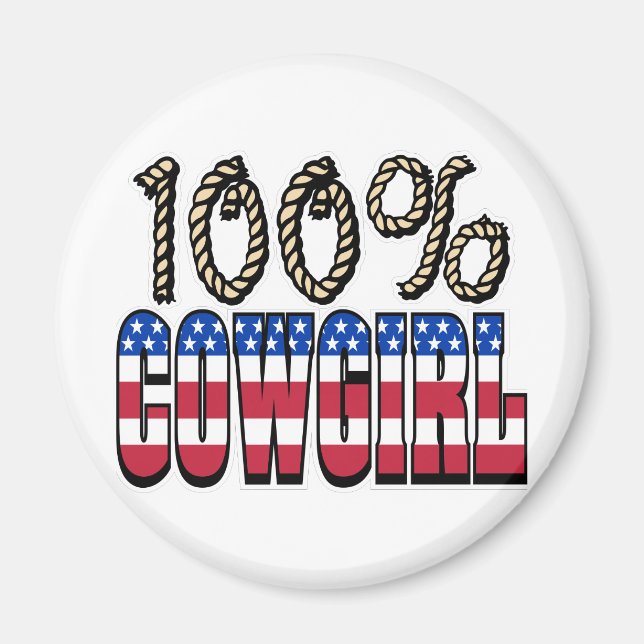 100% Cowgirl Magnet (Front)