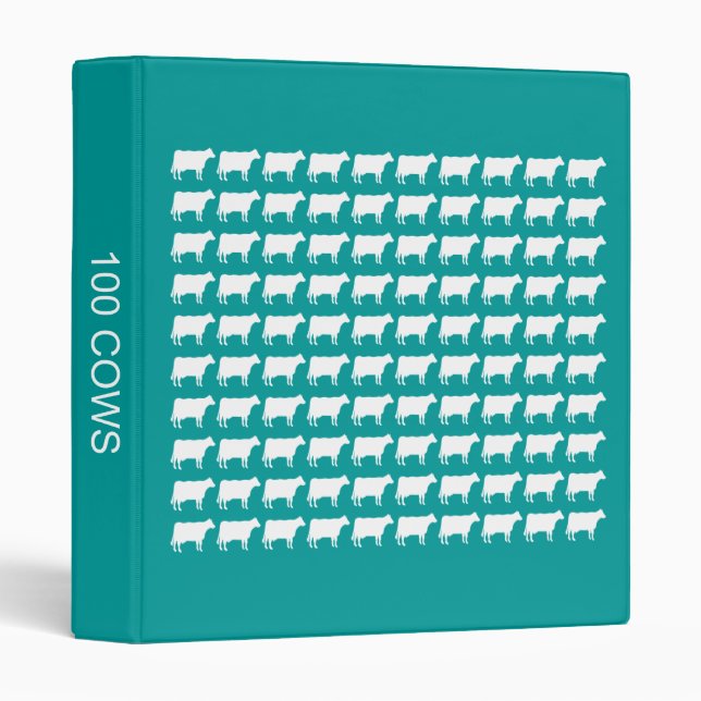 100 Cows - White on Aqua Binder (Front/Spine)