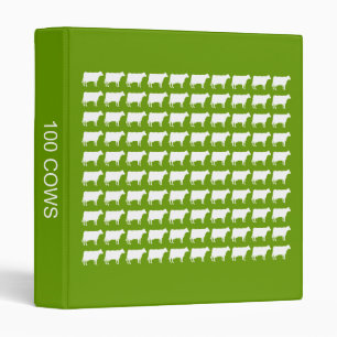 100 Cows - White on Avocado Green Binder