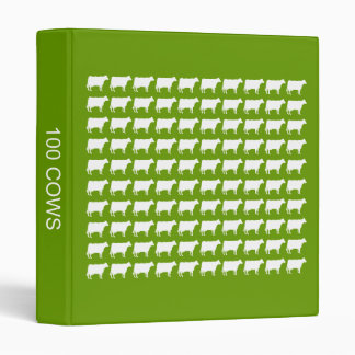 100 Cows - White on Avocado Green Binder