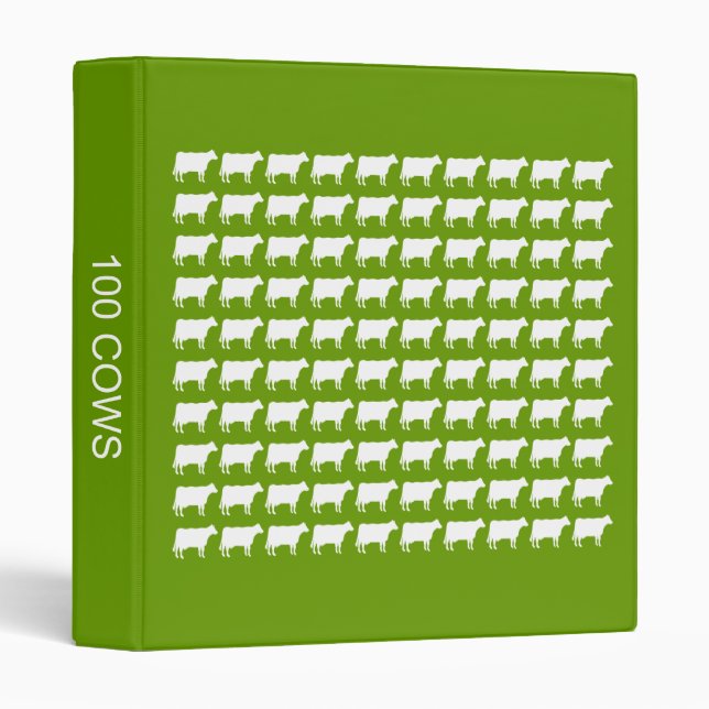 100 Cows - White on Avocado Green Binder (Front/Spine)