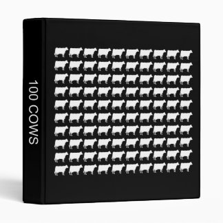 100 Cows - White on Black Binder