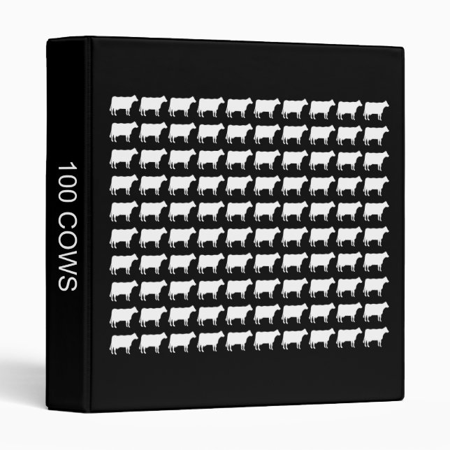 100 Cows - White on Black Binder (Front/Spine)