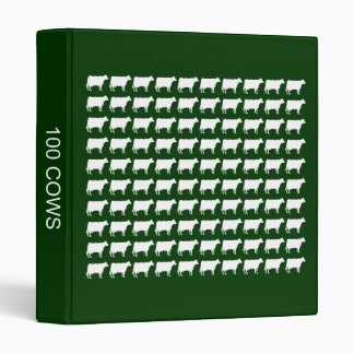100 Cows - White on Dark Green Binder