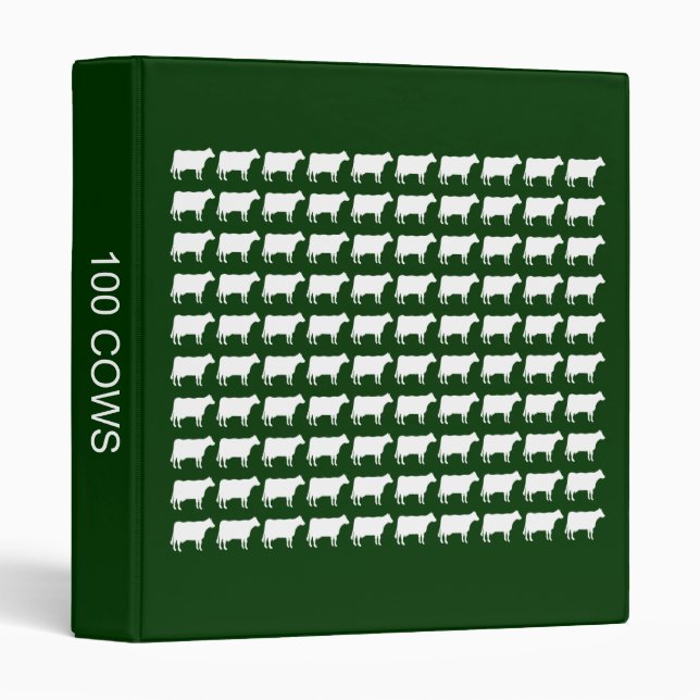 100 Cows - White on Dark Green Binder (Front/Spine)