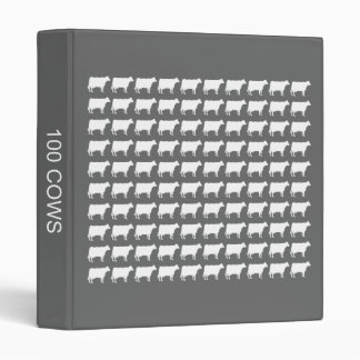 100 Cows - White on Grey Binder