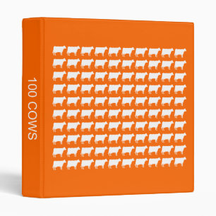 100 Cows - White on Orange Binder
