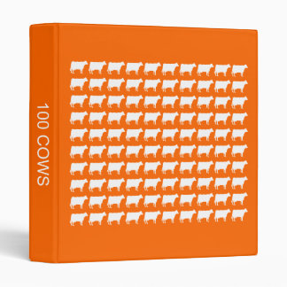 100 Cows - White on Orange Binder