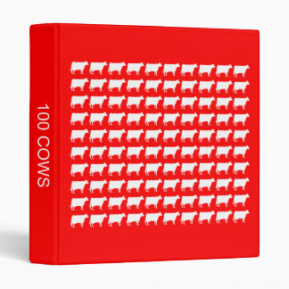 100 Cows - White on Red Binder