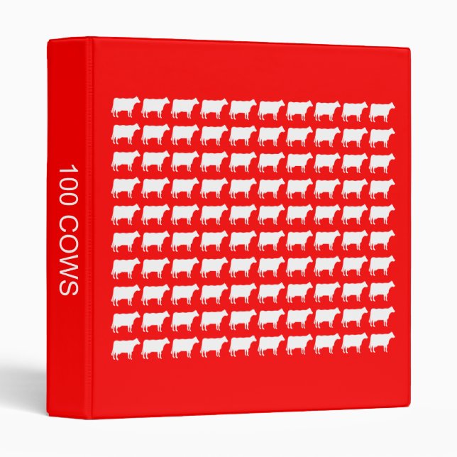 100 Cows - White on Red Binder (Front/Spine)