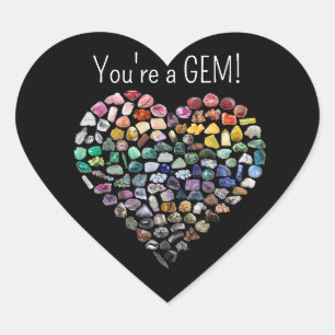 100+ Crystals Gems Minerals Valentines Day Heart Sticker