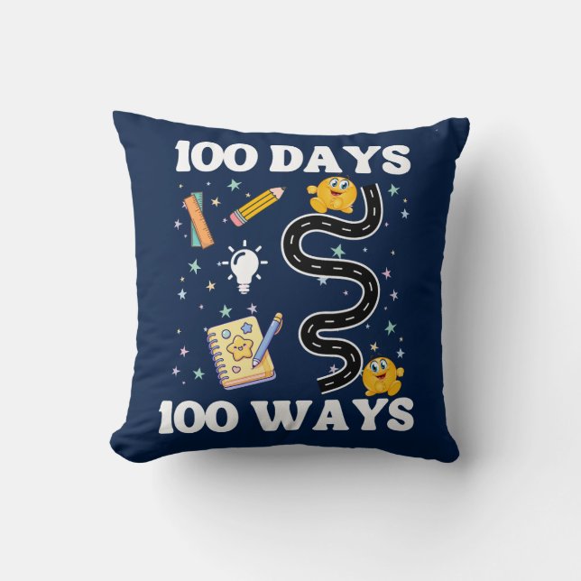 100 Days 100 Ways Throw Pillow (Front)