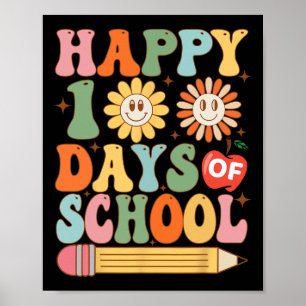 100 Days 100th Day Of School For Girls Boys Kids & Poster