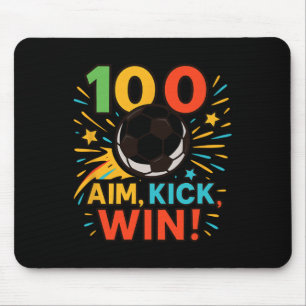 100 Days Aim Kick Win Soccer Celebration Mouse Pad