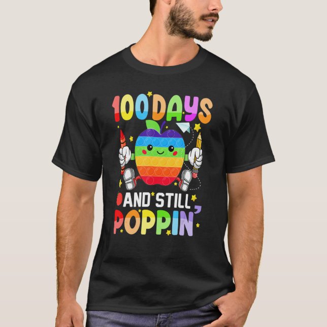 100 Days And Still Poppin 100th Day Of School Boy  T-Shirt (Front)