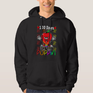 100 Days And Still Poppin', Cute Apple 100 Days Sm Hoodie