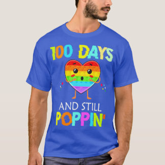 100 Days And Still Poppinx27 Glitch Text T-Shirt
