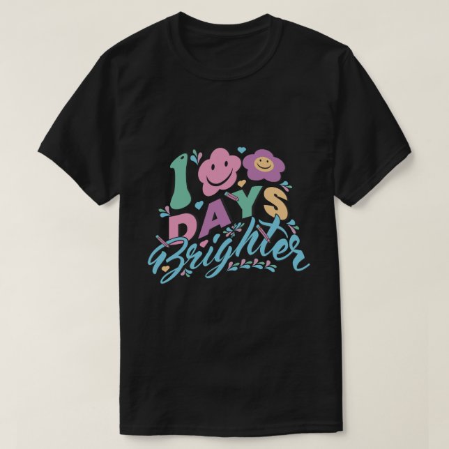100 days brighter 100 days of school loading T-Shirt (Design Front)