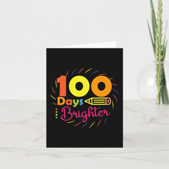 100 days brighter - 100 days of school teacher stu card (Front)