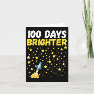100 Days Brighter 100th Day Of School Stars Rocket Card