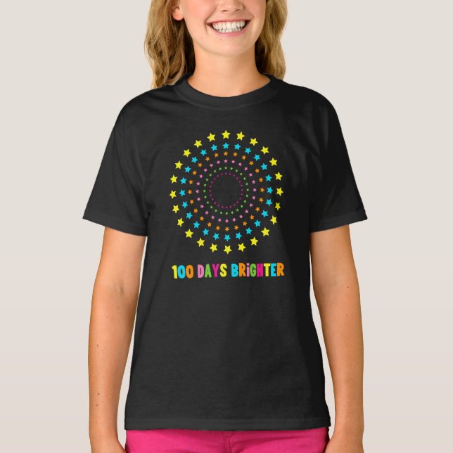 100 Days Brighter 100th Day Of School  T-Shirt (Front)
