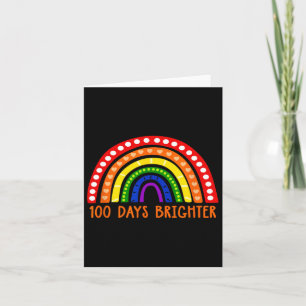 100 Days Brighter Fun Teacher 100th Day Of School  Card