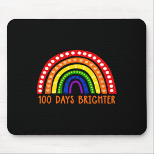 100 Days Brighter Fun Teacher 100th Day Of School  Mouse Pad